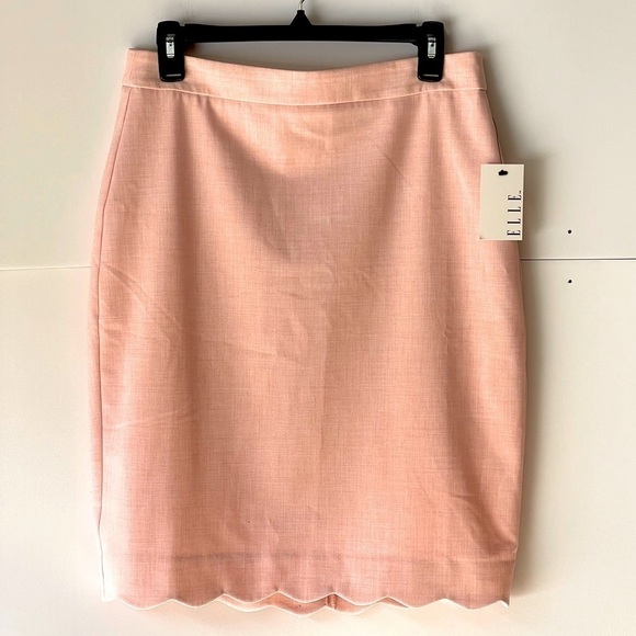 Elle Women's Pink Straight Pencil Short Midi Skirt Career Office Skirt, Sz 6 - Picture 4 of 13